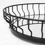 68943 - Helena 20L x 20W Black Metal Mirrored Bottom Round Serving Tray