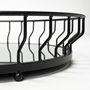 68943 - Helena 20L x 20W Black Metal Mirrored Bottom Round Serving Tray