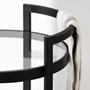 68945 - Eleonore Black Metal Frame Two-Tier w/Glass Shelves Bar Cart