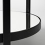 68945 - Eleonore Black Metal Frame Two-Tier w/Glass Shelves Bar Cart