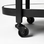 68945 - Eleonore Black Metal Frame Two-Tier w/Glass Shelves Bar Cart