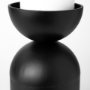 68946 - Alex Small Black Metal Cylindrical Table Candle Holder 