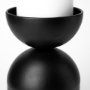 68947 - Alex Large Black Metal Cylindrical  Table Candle Holder 