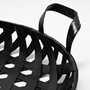 68951 - Lito (Set of 2) Black Woven Metal Round Serving Trays
