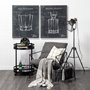 68734 - Ada Round Shape Black Metal Frame Two-Tier w/Glass Shelf Bar Cart