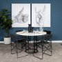 68797 - Direttore Black Iron Frame Black Leather Dining Chair