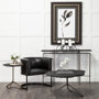 67802-AB - Pinera 37"x33" Black Slate With Iron Base Coffee Table