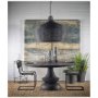 67119-AB - Crossman 60" Round Dark Brown/Gray Solid Wood Table Top & Base Dining Table