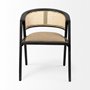 68495 - Tabitha I Black Wooden Frame Linen Wrap Seat Dining Chair