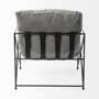 69137 - Leonidas 28.5L x 29.5W x 34.0H  Grey Fabric Wrap Black Metal Frame Accent Chair