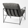 69137 - Leonidas 28.5L x 29.5W x 34.0H  Grey Fabric Wrap Black Metal Frame Accent Chair