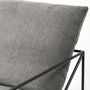 69137 - Leonidas 28.5L x 29.5W x 34.0H  Grey Fabric Wrap Black Metal Frame Accent Chair