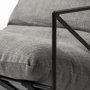 69137 - Leonidas 28.5L x 29.5W x 34.0H  Grey Fabric Wrap Black Metal Frame Accent Chair