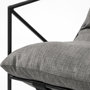 69137 - Leonidas 28.5L x 29.5W x 34.0H  Grey Fabric Wrap Black Metal Frame Accent Chair