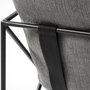 69137 - Leonidas 28.5L x 29.5W x 34.0H  Grey Fabric Wrap Black Metal Frame Accent Chair
