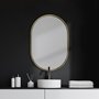 68733 - Sylvia I 24L x 35H Oval Gold Metal Frame Wall Mirror