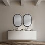 68738 - Sylvia II 24"x35" Oval Black Metal Frame Mirror 