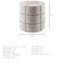 50271 - Beacon 20.5"H Cream Fabric w/ Metal Tacks Round Ottoman
