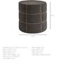 50272 - Beacon 20.5"H Gray Fabric w/ Metal Tacks Round Ottoman