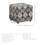67489 - Pallu 18.75"H Dhurrie Cotton Cover w/Four Wooden Legs Ottoman