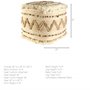 67585 - Caela Beige/Brown Wool, Cotton and Felt Popcorn Stitch Square Pouf 