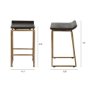 67852 - Givens 24.25"H Brown Wood Seat Gold Metal Frame Stool