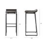 67853 - Givens 30.25"H Seat Height Black Wood Seat Black Metal Base Stool