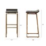 67991 - Givens 30.25"H Seat Height Brown Wood Seat Gold Metal Base Stool