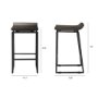 67992 - Givens 24.25"H Seat Height Black Wood Seat Black Frame Stool