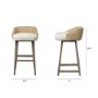 68142 - Monmouth 30.5" Seat Height Cream/Beige Fabric Seat Brown Wood Frame Bar Stool