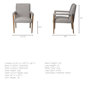 68195 - Palisades Grey Fabric Wrap Brown Wooden Frame Dining Chair
