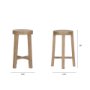 68210 - Brahma 26" Total Height White Washed Wood Stool