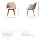 68319 - Ronald II Cream Fabric Wrap Brown Wooden Base Dining Chair