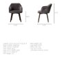 68320 - Ronald II Grey Velvet Wrap Black Wooden Base Dining Chair