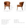 68323 - Niles 20" Seat Height Brown Faux Leather Seat W/Brown Wooden Legs Wingback Dining Chair 