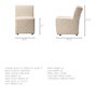 68324 - Damon Fully Upholstered Cream-Toned Fabric Dining Chair on Casters
