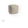 68390 - Leroy Square Cream Wool Pouf w/ Popcorn Detail