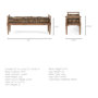 68457 - Fullerton II 57L x 21W Jute Patterned Top W/Brown Wood Base Accent Bench