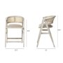 68496 - Tabitha 26.75" Seat Height Beige Fabric/Rattan Seat Blonde Wood Frame Counter Stool
