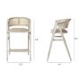 68497 - Tabitha 30.75" Seat Height Beige Fabric/Rattan Seat Blonde Wood Frame Bar Stool