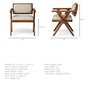 68504 - Topanga I Cream Fabric Wrap Medium Brown Wooden Frame Dining Chair