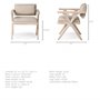 68505 - Topanga I Cream Fabric Wrap Blonde Wooden Frame Dining Chair