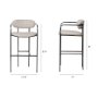 68563 - Parker 30" Seat Height Beige Fabric Seat Gun Metal Grey Metal Bar Stool