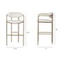 68564 - Parker 30" Seat Height Cream Fabric Seat Gold Metal Bar Stool