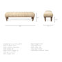 68744 - Alder II 55L x 16W Cream Upholstered Seat Wooden Base Accent Bench