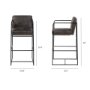 68761 - Stamford 40" Total Height Black Leather Seat w/ Wood Back, Metal Frame Bar Stool