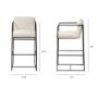 68762 - Stamford 40" Total Height Light Beige Upholstered Seat w/ Wood Back, Metal Frame Bar Stool