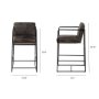 68763 - Stamford 36" Total Height Black Leather Seat w/ Wood Back, Metal Frame Counter Stool