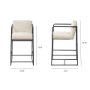 68764 - Stamford 36" Total Height Light Beige Upholstered Seat w/ Wood Back, Metal Frame Counter Stool