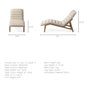 68768 - Pierre Beige Fabric Upholstered Armless Chaise Lounge Chair